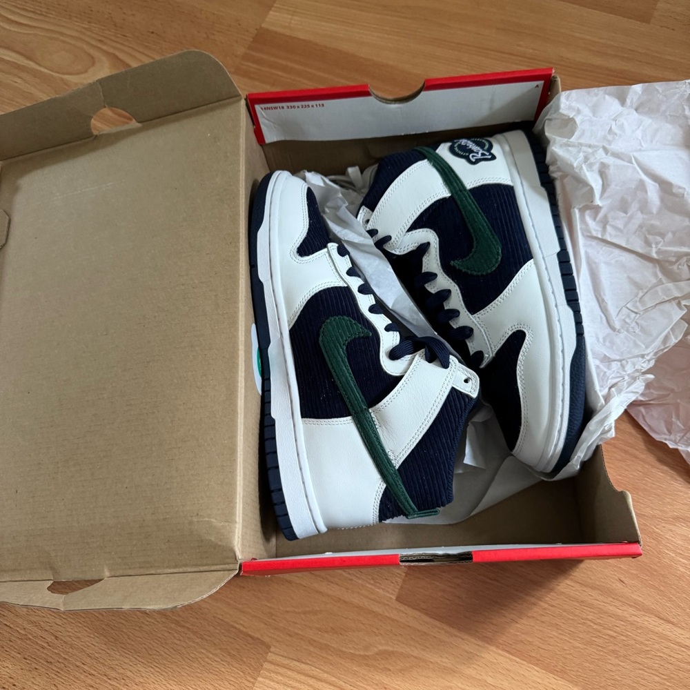 Navy and White High-Top Sneakers